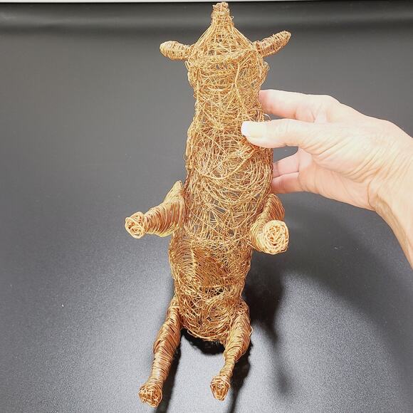 Copper Wire Bull Sculpture, PRE-OWNED - Picture 8 of 8